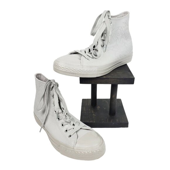 Converse Men's CTAS Laser Tech Tuff High Top Silver/Mouse Sneakers